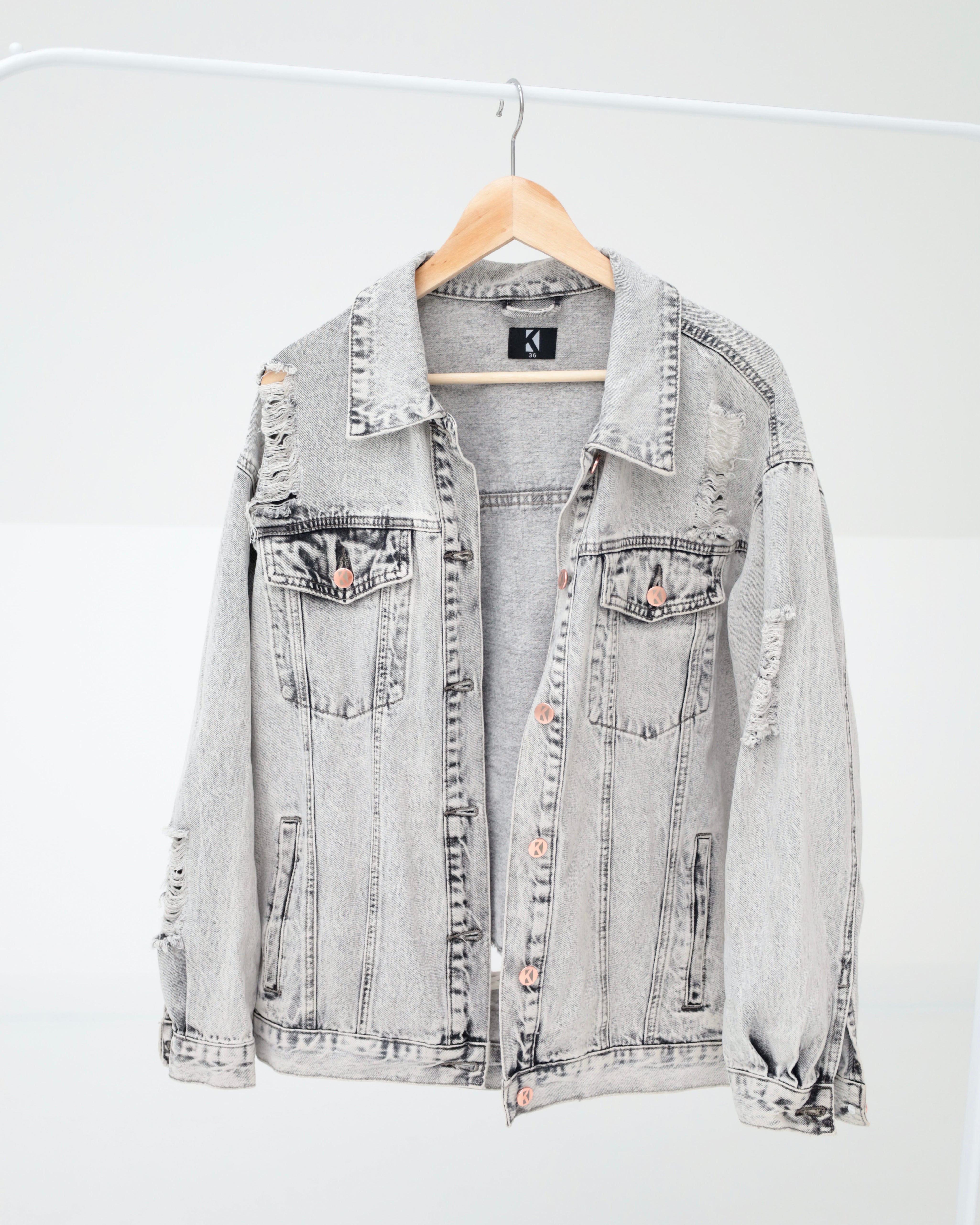 Oversize Jeansjacke - Asphalt