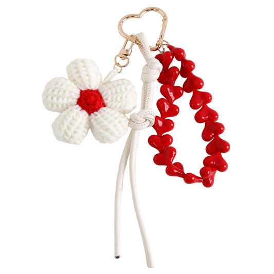 Taschenanhänger rote Blume