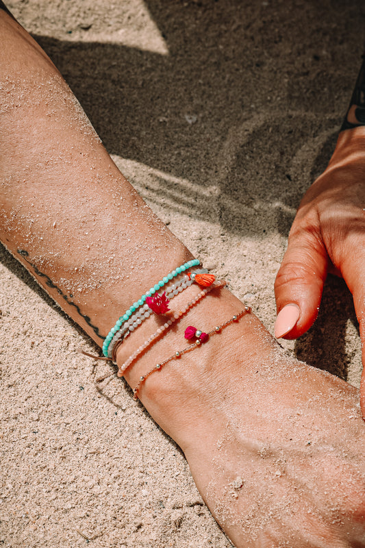 Perlenarmband pink - Welle
